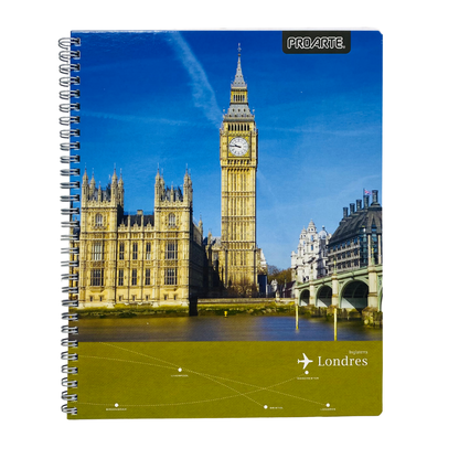 Cuaderno Universitario Proarte Maravillas el mundo M7 Espiral Doble 100 Hojas