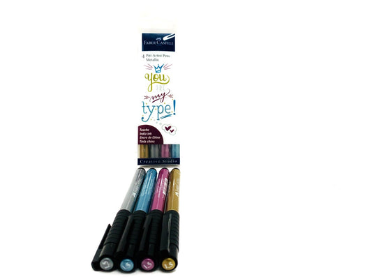 Set Lettering Pitt Artist Pens Metallic 4 colores Faber-Castell