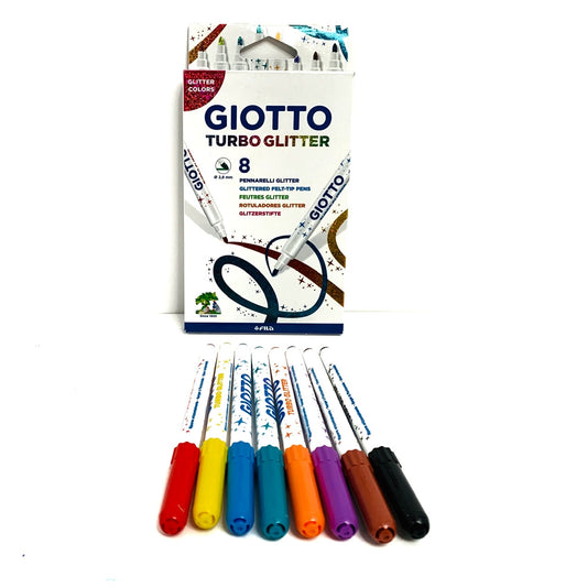 Marcadores Giotto Turbo Glitter 8 colores