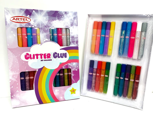 Set Glitter Glue 20 colores Artel