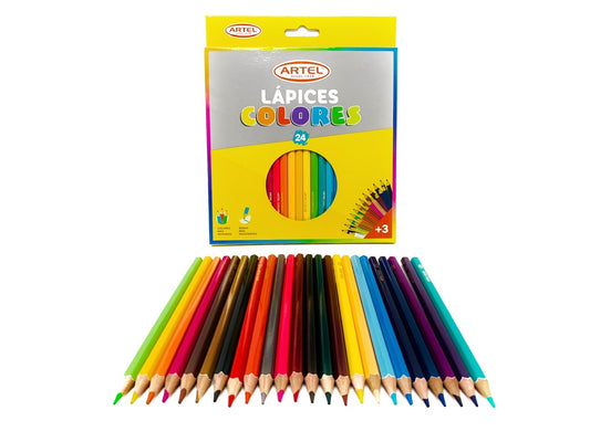 Lápices de maderas 24 colores Artel