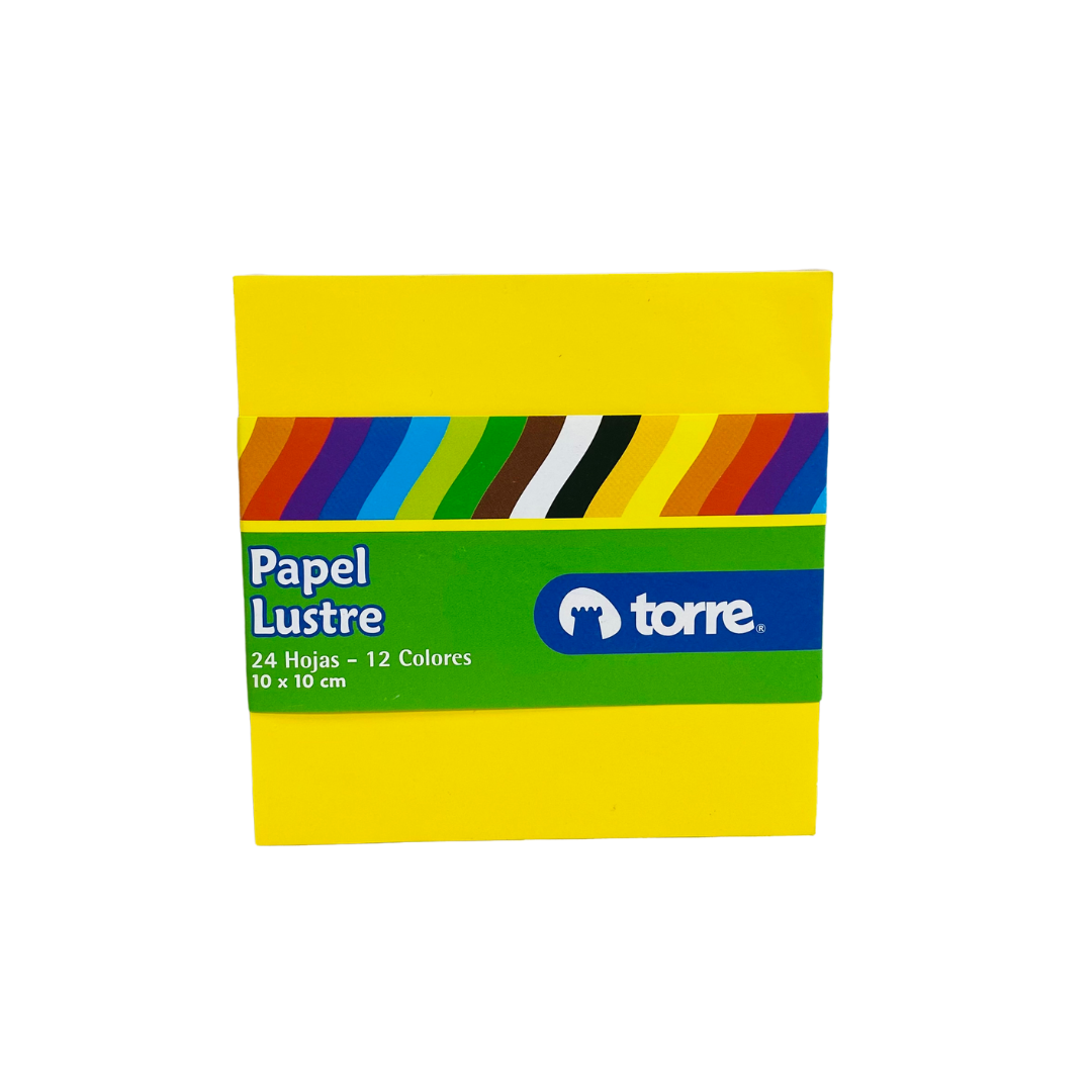 Papel Lustre Torre Fajo Imagia 10X10 Cm Surtidos 24 Hojas