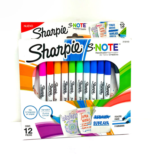 Resaltadores Sharpie S Note 12 colores