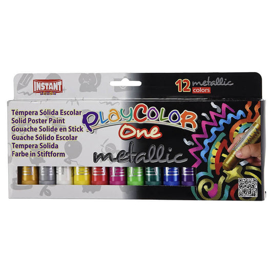 Tempera Sólida Metalizada PlayColor One 12 colores